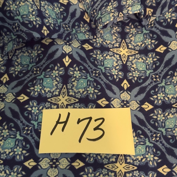 H-73 Skies Are Blue White & Blue Asymmetric Ruffled Lined MIDI Dress Size 8‎ - Picture 12 of 14